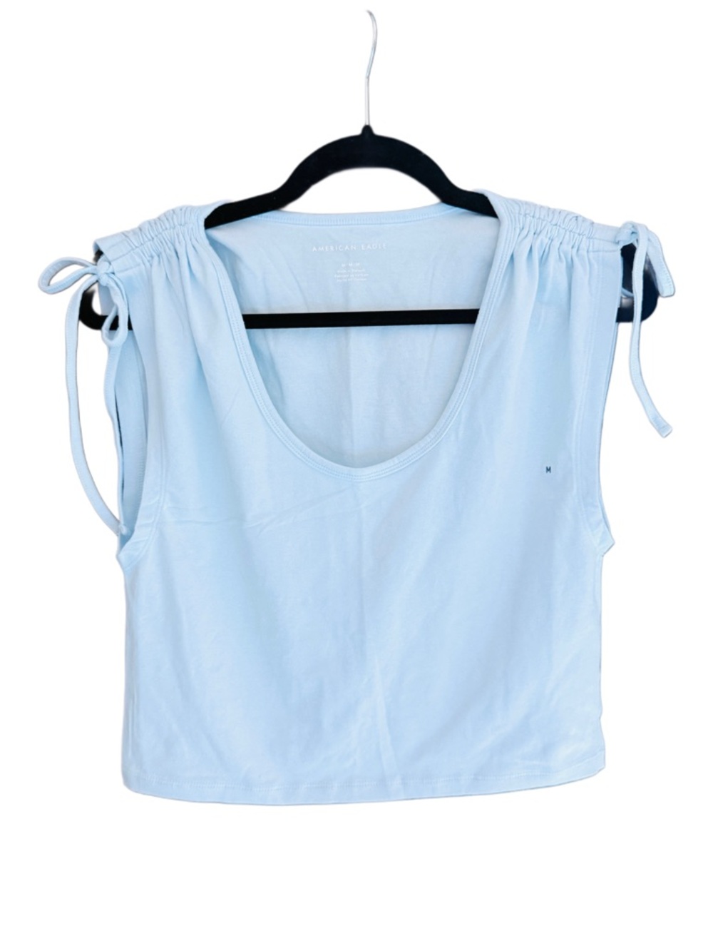American Eagle Outfitters Light Blue Tie Shoulder Scoop Neck Tank Top Medium